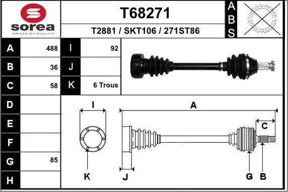 EAI T68271 - Полуоска vvparts.bg