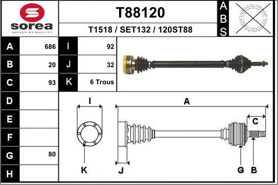 EAI T88120 - Полуоска vvparts.bg