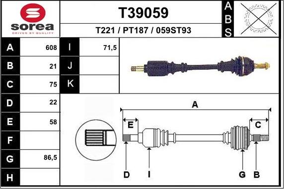 EAI T39059 - Полуоска vvparts.bg