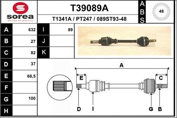 EAI T39089A - Полуоска vvparts.bg