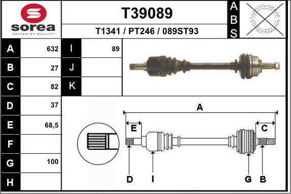 EAI T39089 - Полуоска vvparts.bg