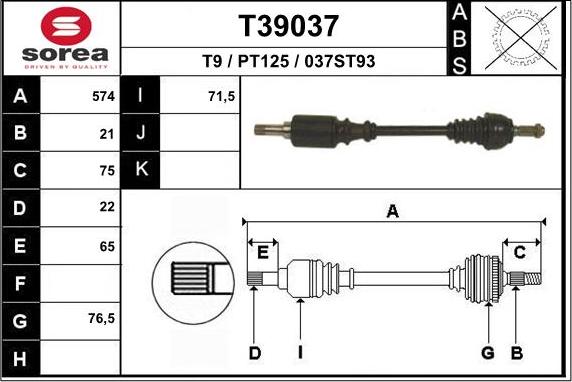 EAI T39037 - Полуоска vvparts.bg