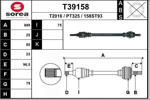 EAI T39158 - Полуоска vvparts.bg