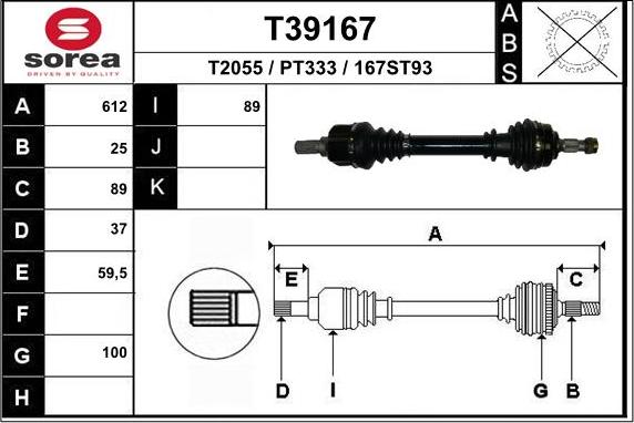 EAI T39167 - Полуоска vvparts.bg