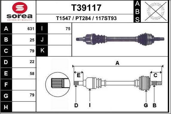 EAI T39117 - Полуоска vvparts.bg