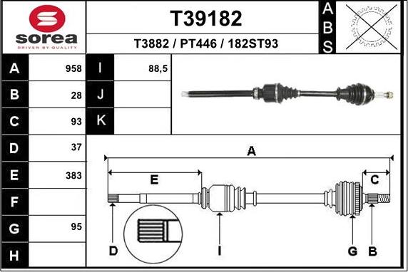 EAI T39182 - Полуоска vvparts.bg