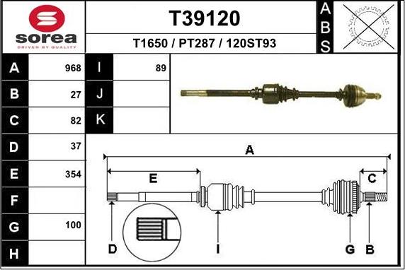 EAI T39120 - Полуоска vvparts.bg