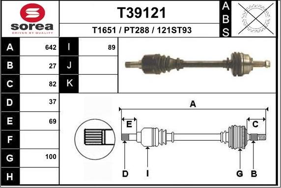 EAI T39121 - Полуоска vvparts.bg