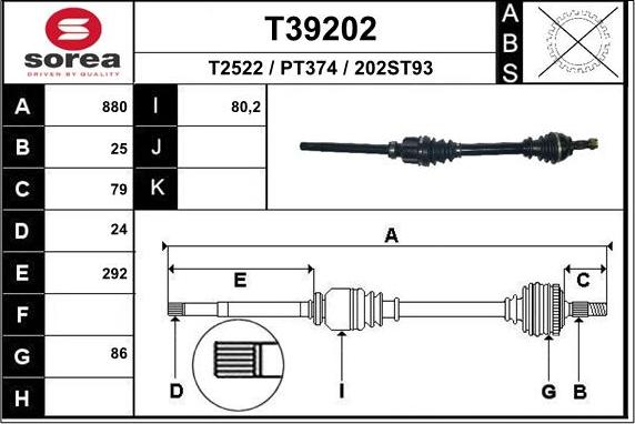 EAI T39202 - Полуоска vvparts.bg