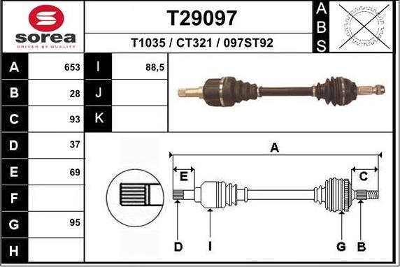 EAI T29097 - Полуоска vvparts.bg