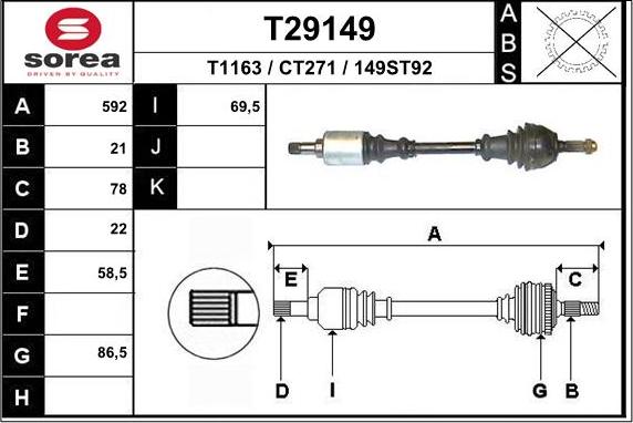 EAI T29149 - Полуоска vvparts.bg