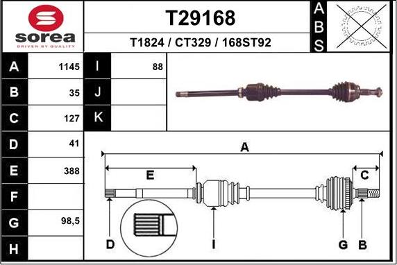 EAI T29168 - Полуоска vvparts.bg