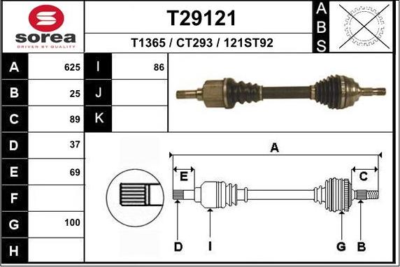 EAI T29121 - Полуоска vvparts.bg