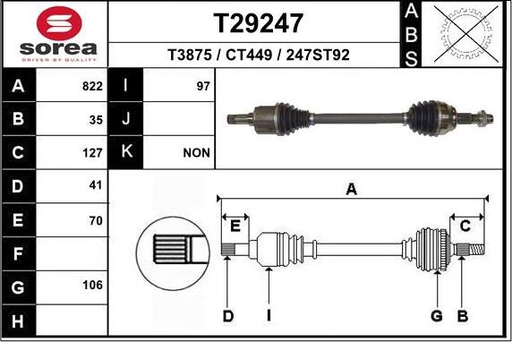 EAI T29247 - Полуоска vvparts.bg