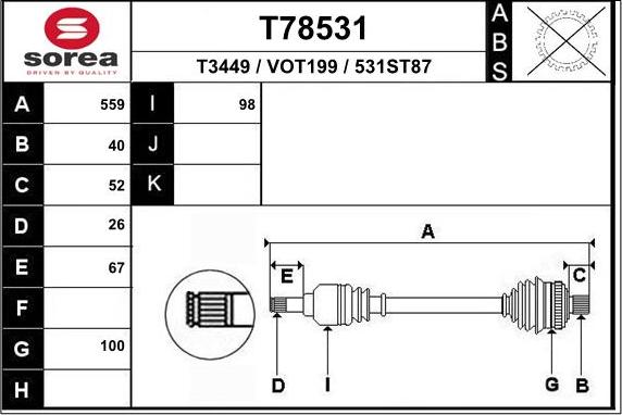 EAI T78531 - Полуоска vvparts.bg