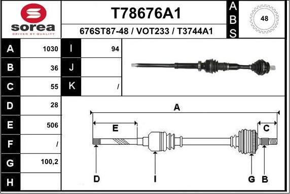 EAI T78676A1 - Полуоска vvparts.bg