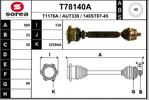 EAI T78140A - Полуоска vvparts.bg