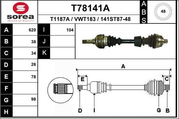 EAI T78141A - Полуоска vvparts.bg