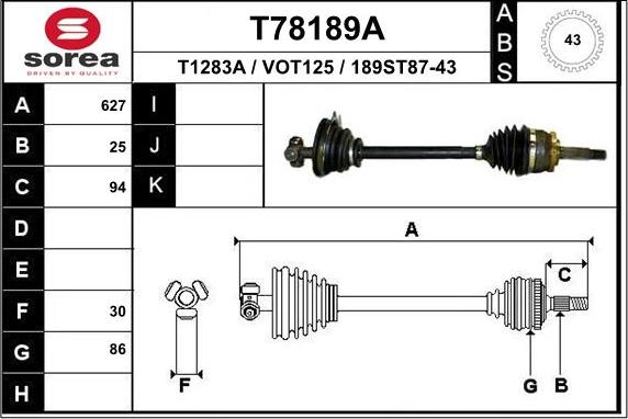 EAI T78189A - Полуоска vvparts.bg