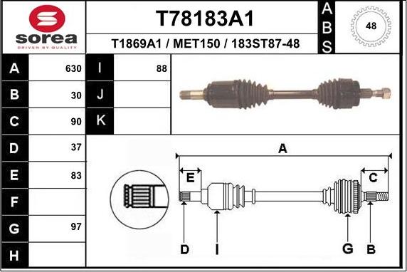 EAI T78183A1 - Полуоска vvparts.bg