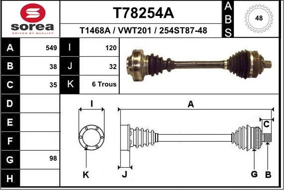 EAI T78254A - Полуоска vvparts.bg