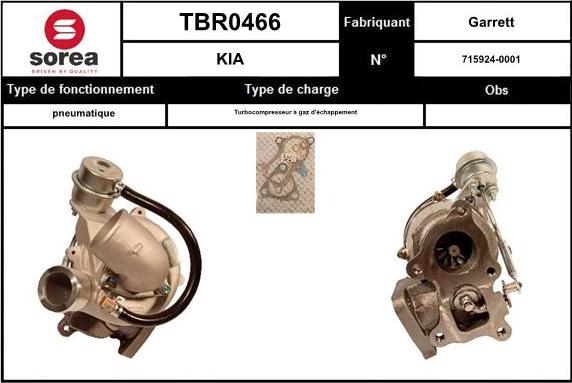 EAI TBR0466 - Турбина, принудително пълнене с въздух vvparts.bg