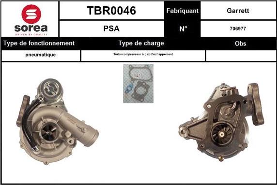EAI TBR0046 - Турбина, принудително пълнене с въздух vvparts.bg
