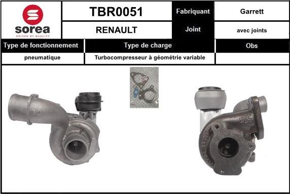 EAI TBR0051 - Турбина, принудително пълнене с въздух vvparts.bg