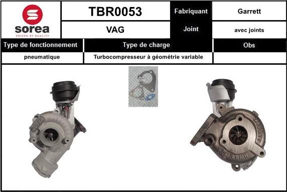 EAI TBR0053 - Турбина, принудително пълнене с въздух vvparts.bg