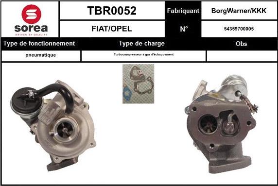 EAI TBR0052 - Турбина, принудително пълнене с въздух vvparts.bg