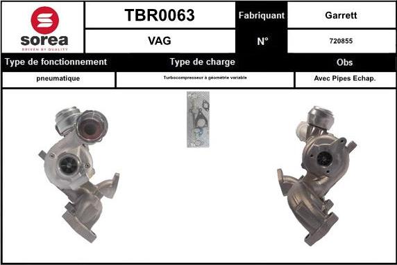 EAI TBR0063 - Турбина, принудително пълнене с въздух vvparts.bg