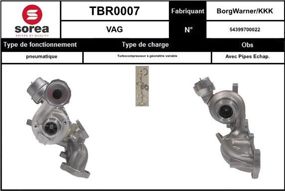 EAI TBR0007 - Турбина, принудително пълнене с въздух vvparts.bg
