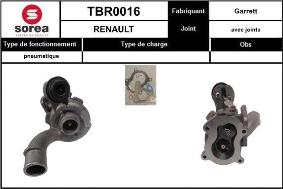 EAI TBR0016 - Турбина, принудително пълнене с въздух vvparts.bg