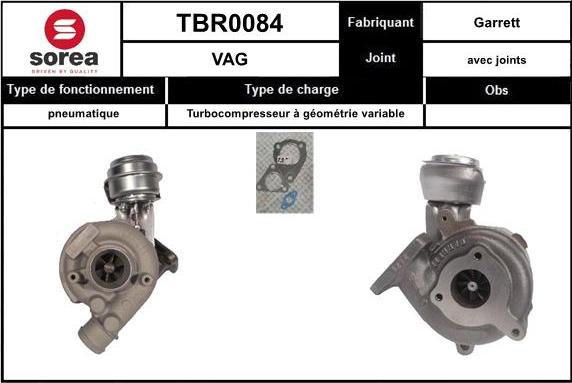 EAI TBR0084 - Турбина, принудително пълнене с въздух vvparts.bg