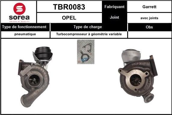 EAI TBR0083 - Турбина, принудително пълнене с въздух vvparts.bg