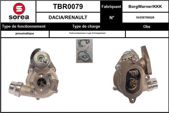 EAI TBR0079 - Турбина, принудително пълнене с въздух vvparts.bg