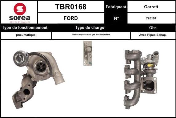 EAI TBR0168 - Турбина, принудително пълнене с въздух vvparts.bg