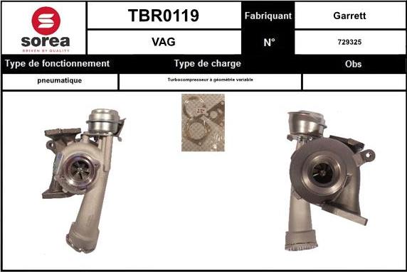 EAI TBR0119 - Турбина, принудително пълнене с въздух vvparts.bg