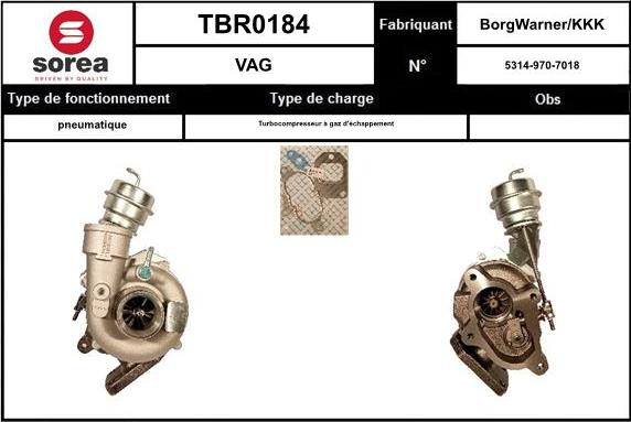 EAI TBR0184 - Турбина, принудително пълнене с въздух vvparts.bg