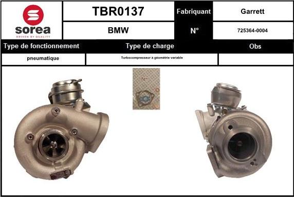 EAI TBR0137 - Турбина, принудително пълнене с въздух vvparts.bg