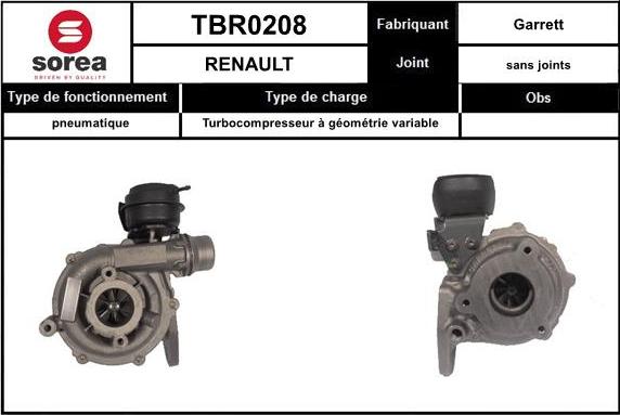 EAI TBR0208 - Турбина, принудително пълнене с въздух vvparts.bg