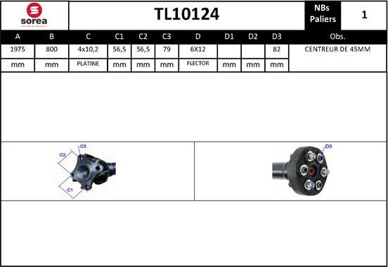 EAI TL10124 - Кардан, задвижване на оста vvparts.bg