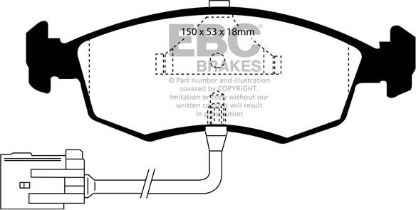 EBC Brakes DP961 - Комплект спирачно феродо, дискови спирачки vvparts.bg