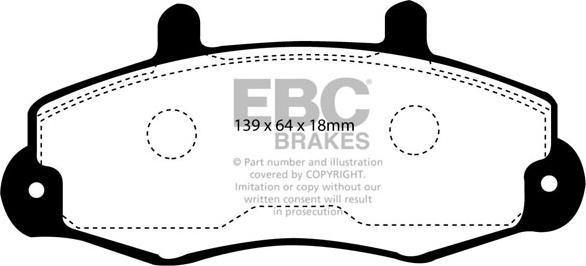 EBC Brakes DP918 - Комплект спирачно феродо, дискови спирачки vvparts.bg