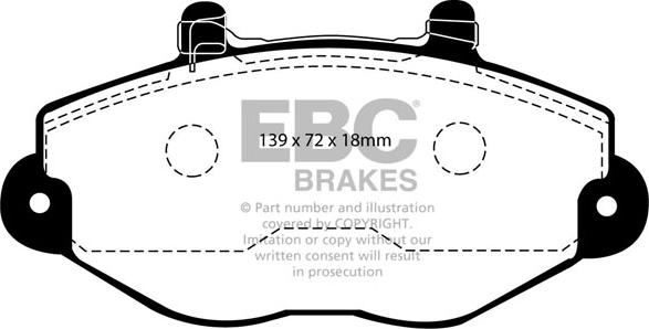 EBC Brakes DP920/2 - Комплект спирачно феродо, дискови спирачки vvparts.bg