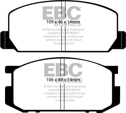 EBC Brakes DP402 - Комплект спирачно феродо, дискови спирачки vvparts.bg