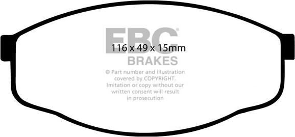 EBC Brakes DP419 - Комплект спирачно феродо, дискови спирачки vvparts.bg