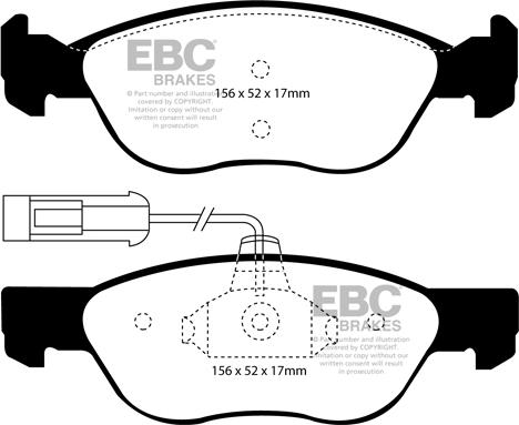 EBC Brakes DP41060R - Комплект спирачно феродо, дискови спирачки vvparts.bg