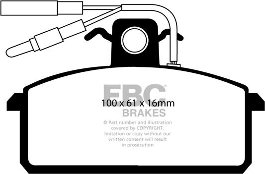 EBC Brakes DP410/2 - Комплект спирачно феродо, дискови спирачки vvparts.bg