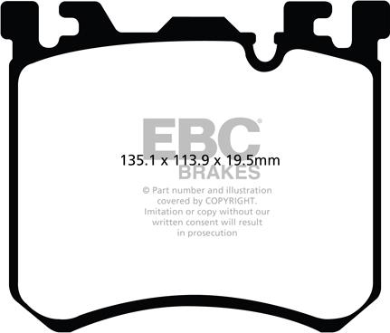 EBC Brakes DP42091R - Комплект спирачно феродо, дискови спирачки vvparts.bg